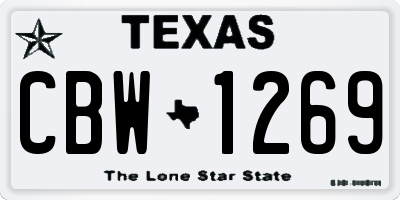 TX license plate CBW1269