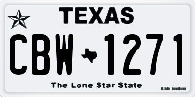 TX license plate CBW1271