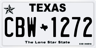 TX license plate CBW1272