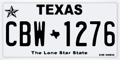 TX license plate CBW1276