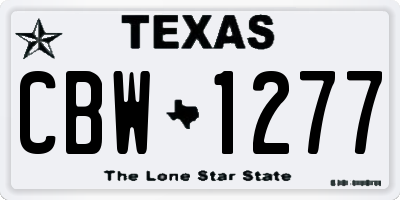 TX license plate CBW1277