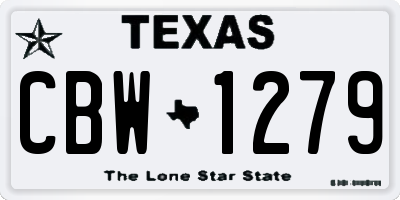 TX license plate CBW1279