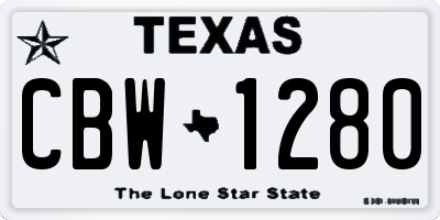 TX license plate CBW1280
