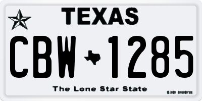 TX license plate CBW1285