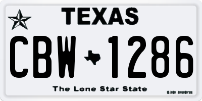 TX license plate CBW1286