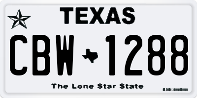 TX license plate CBW1288