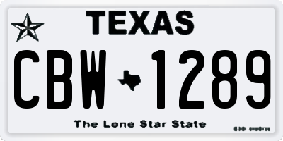 TX license plate CBW1289