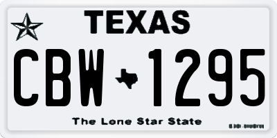 TX license plate CBW1295