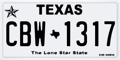 TX license plate CBW1317