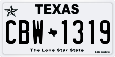 TX license plate CBW1319