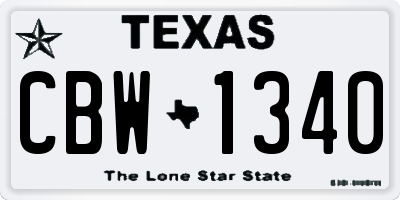 TX license plate CBW1340