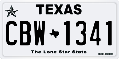 TX license plate CBW1341