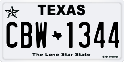 TX license plate CBW1344