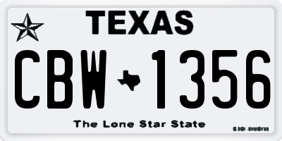 TX license plate CBW1356