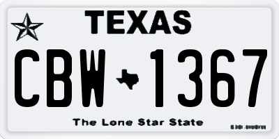 TX license plate CBW1367