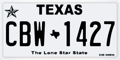 TX license plate CBW1427