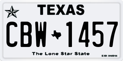 TX license plate CBW1457