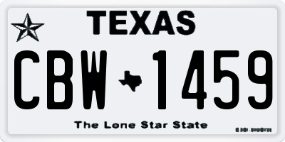 TX license plate CBW1459