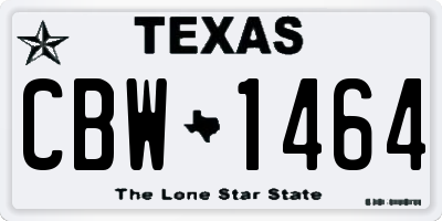 TX license plate CBW1464