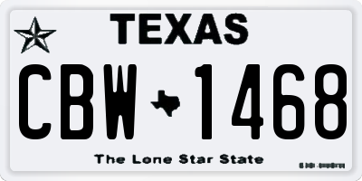 TX license plate CBW1468