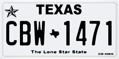 TX license plate CBW1471