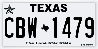 TX license plate CBW1479