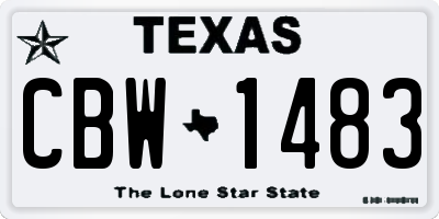 TX license plate CBW1483