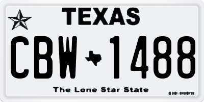 TX license plate CBW1488