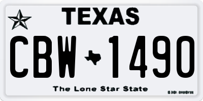 TX license plate CBW1490