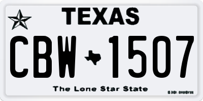 TX license plate CBW1507