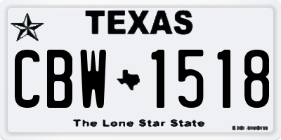TX license plate CBW1518