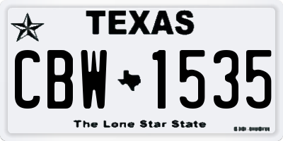 TX license plate CBW1535