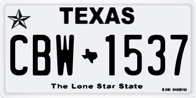 TX license plate CBW1537