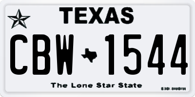 TX license plate CBW1544