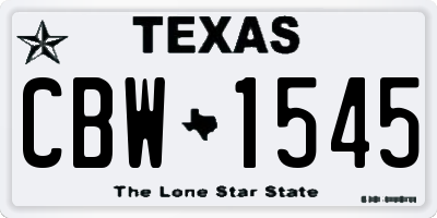 TX license plate CBW1545