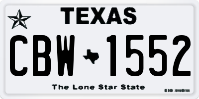 TX license plate CBW1552
