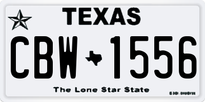 TX license plate CBW1556