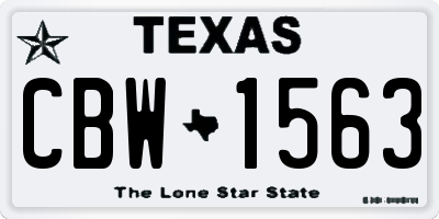 TX license plate CBW1563