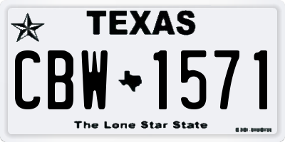 TX license plate CBW1571