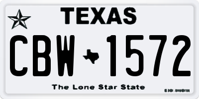 TX license plate CBW1572