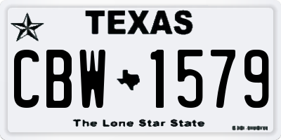 TX license plate CBW1579