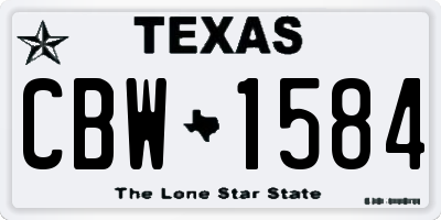 TX license plate CBW1584