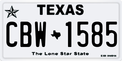 TX license plate CBW1585