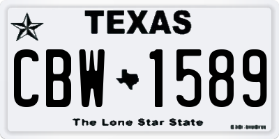 TX license plate CBW1589