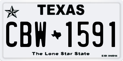 TX license plate CBW1591