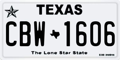 TX license plate CBW1606