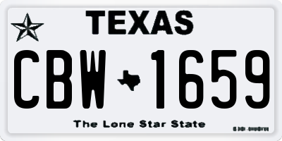 TX license plate CBW1659