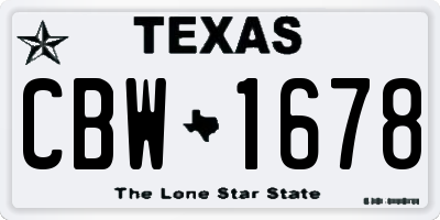 TX license plate CBW1678