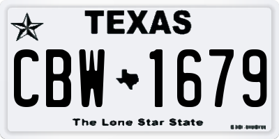 TX license plate CBW1679