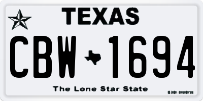 TX license plate CBW1694